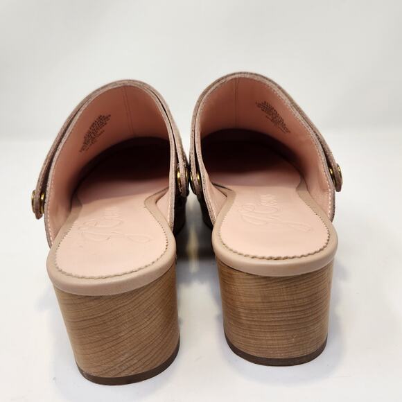 J Crew Convertible Leather Clog Shoes Women Size 7.5 Blush Beige Platofrm Studs - Picture 6 of 8